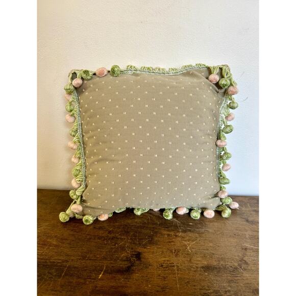 Vintage Needlepoint Pillow with Rose Motif | Cottagecore - Picture 4 of 4